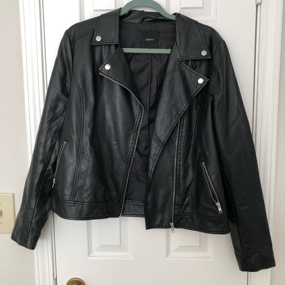 Faux Leather Motorcycle Jacket